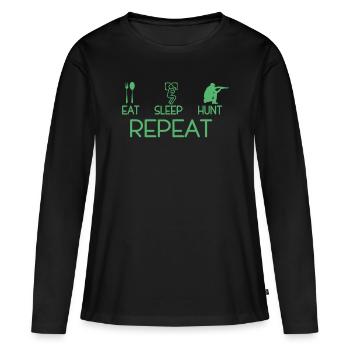 Terrain de chasse Chasseurs Chasse chasse chasse - T-shirt manches longues Premium bio Femme - noir - Devant - Julia (174cm)