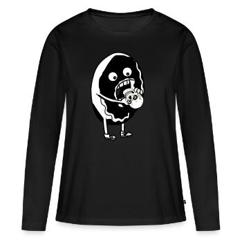 DONUT HORROR DARK GRUFTI GOTHIC SKULL DARK - T-shirt manches longues Premium bio Femme - noir - Devant - Julia (174cm)