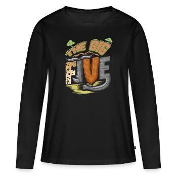 The BIG FIVE - Frauen Premium Bio Langarmshirt - Schwarz - Vorne - Julia (174cm)
