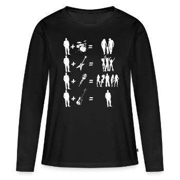 La basse vous rend solitaire - T-shirt manches longues Premium bio Femme - noir - Devant - Julia (174cm)