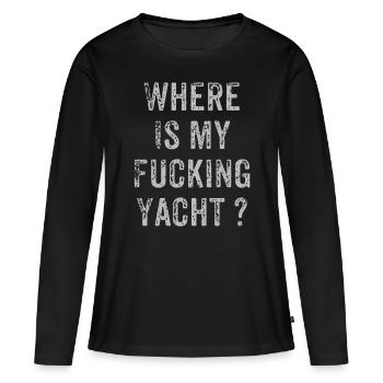 Yacht - Frauen Premium Bio Langarmshirt - Schwarz - Vorne - Julia (174cm)