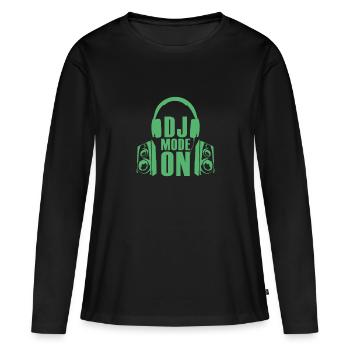 Party DJ - Frauen Premium Bio Langarmshirt - Schwarz - Vorne - Julia (174cm)