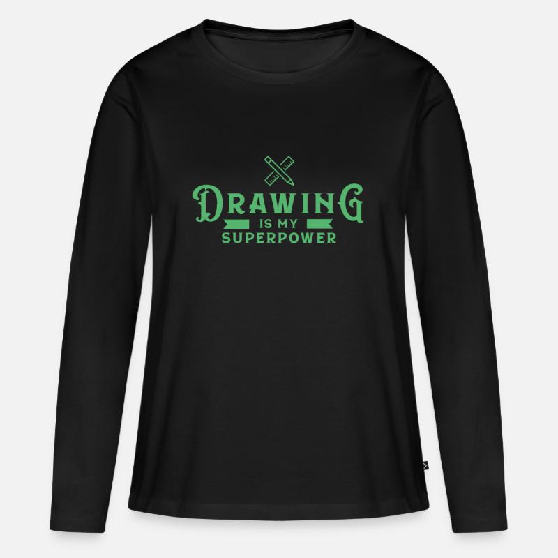Drawing Malen Zeichner Maler Zeichnen - Frauen Premium Bio Langarmshirt - Schwarz