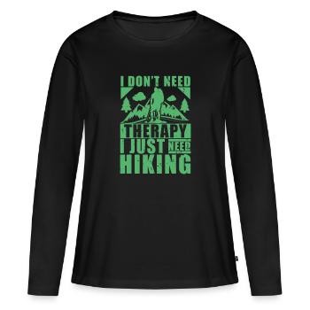 Randonnée Randonnée Randonnée - T-shirt manches longues Premium bio Femme - noir - Devant - Julia (174cm)