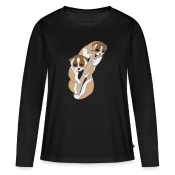 Loris lent - T-shirt manches longues Premium bio Femme - noir - Devant - Julia (174cm)