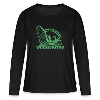 Windsurf - Women's Premium Organic Long Sleeve Shirt - black - Front - Julia (174cm)