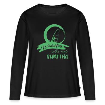 Windsurfers - Women's Premium Organic Long Sleeve Shirt - black - Front - Julia (174cm)