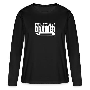 Dessinateur Peintres Dessiner Dessineur - T-shirt manches longues Premium bio Femme - noir - Devant - Julia (174cm)
