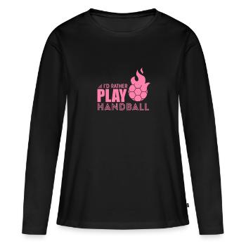 Handballer handball - T-shirt manches longues Premium bio Femme - noir - Devant - Julia (174cm)