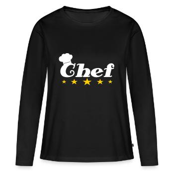 Chefkoch - Frauen Premium Bio Langarmshirt - Schwarz - Vorne - Julia (174cm)
