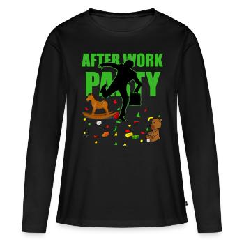 Werdende Eltern - Frauen Premium Bio Langarmshirt - Schwarz - Vorne - Julia (174cm)
