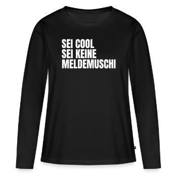 Meldemuschi Hater Postings Internet Lustig - Frauen Premium Bio Langarmshirt - Schwarz - Vorne - Julia (174cm)