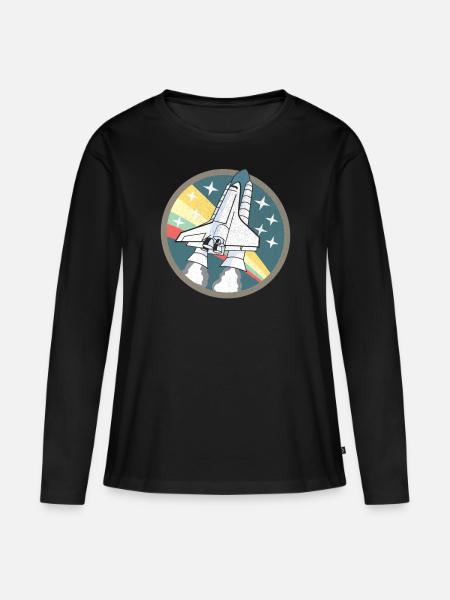 Spaceshuttle-Start - Space Shuttle Launch Shirt - Frauen Premium Bio Langarmshirt - Schwarz