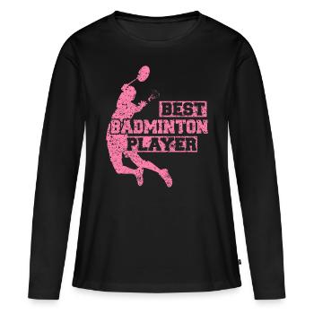 Badminton Badminton Badminton Badminton - Women's Premium Organic Long Sleeve Shirt - black - Front - Julia (174cm)