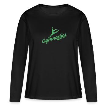 Bodenturnen Gymnastik Turnen Gymnast Bodenturner - Frauen Premium Bio Langarmshirt - Schwarz - Vorne - Julia (174cm)
