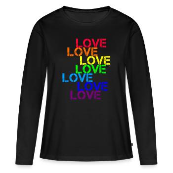 love CSD rainbow - T-shirt manches longues Premium bio Femme - noir - Devant - Julia (174cm)