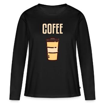 Coffee addictive drinking caffeine coffee break - Women's Premium Organic Long Sleeve Shirt - black - Front - Julia (174cm)