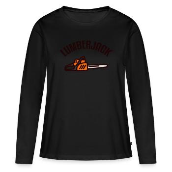 Lumberjack Holzfäller männlich - Frauen Premium Bio Langarmshirt - Schwarz - Vorne - Julia (174cm)