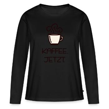 Coffee now coffee break drinking - Women's Premium Organic Long Sleeve Shirt - black - Front - Julia (174cm)