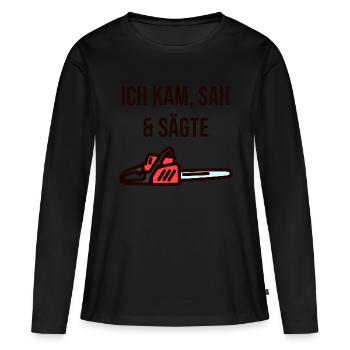 Kam a vu scier un bûcheron - T-shirt manches longues Premium bio Femme - noir - Devant - Julia (174cm)