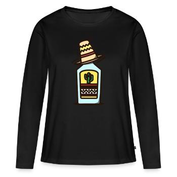 tequila - Women's Premium Organic Long Sleeve Shirt - black - Front - Julia (174cm)