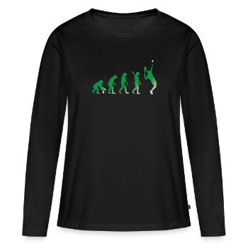EVOLUTION TENNIS - Frauen Premium Bio Langarmshirt - Schwarz - Vorne - Julia (174cm)