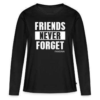 FRIENDS NEVER FORGET - Frauen Premium Bio Langarmshirt - Schwarz - Vorne - Julia (174cm)