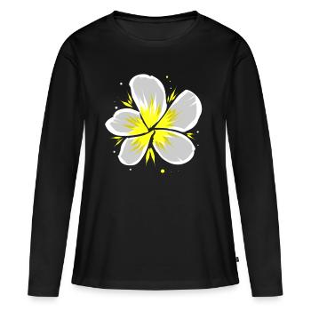 Fleur du temple - T-shirt manches longues Premium bio Femme - noir - Devant - Julia (174cm)