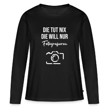 Prendra seulement des photos passe-temps photo - T-shirt manches longues Premium bio Femme - noir - Devant - Julia (174cm)