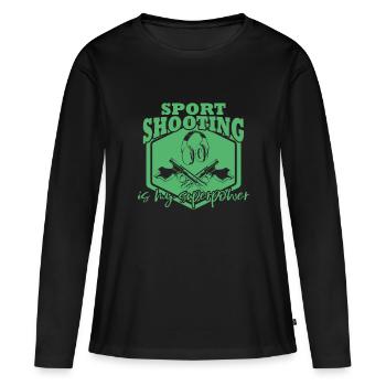 Tir sportif - T-shirt manches longues Premium bio Femme - noir - Devant - Julia (174cm)