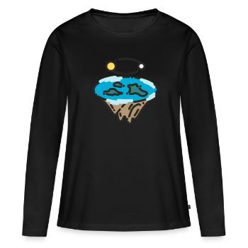 Terre plate Terre plate - T-shirt manches longues Premium bio Femme - noir - Devant - Julia (174cm)