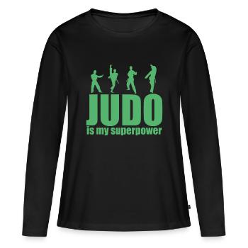 Judo Judo Judo Judo - T-shirt manches longues Premium bio Femme - noir - Devant - Julia (174cm)