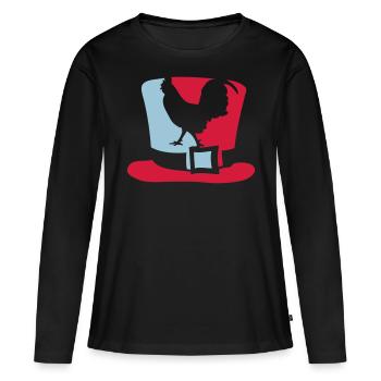chapeau francais france coq - T-shirt manches longues Premium bio Femme - noir - Devant - Julia (174cm)