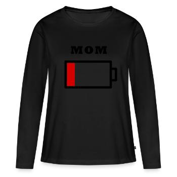 Energie Mutter , Part 1 , leerer Akku - Frauen Premium Bio Langarmshirt - Schwarz - Vorne - Julia (174cm)