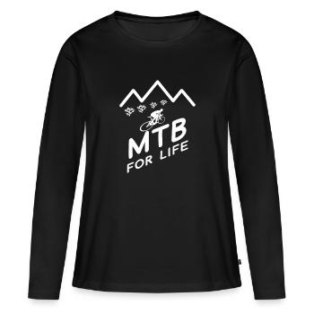 Mountainbike Mountainbike Mountainbike - Frauen Premium Bio Langarmshirt - Schwarz - Vorne - Julia (174cm)