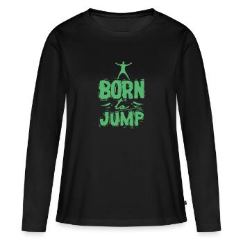 Trampoline Jumping - Women's Premium Organic Long Sleeve Shirt - black - Front - Julia (174cm)