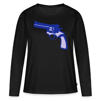gun revolver gun - Women's Premium Organic Long Sleeve Shirt - black - Front - Julia (174cm)
