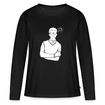 Génie - T-shirt manches longues Premium bio Femme - noir - Devant - Julia (174cm)
