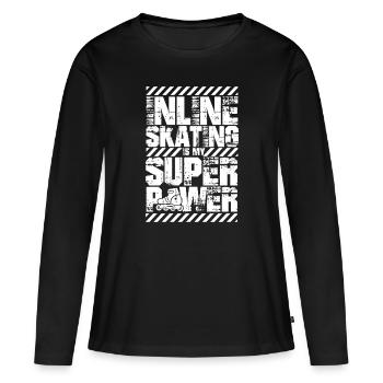 Inline Skater - Frauen Premium Bio Langarmshirt - Schwarz - Vorne - Julia (174cm)