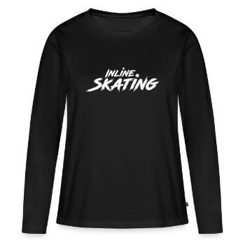 Inline skater Rollschuh Inline Skating Inliner Sk8 - Frauen Premium Bio Langarmshirt - Schwarz - Vorne - Julia (174cm)