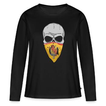 Cowboy Skull Western Wild West - T-shirt manches longues Premium bio Femme - noir - Devant - Julia (174cm)
