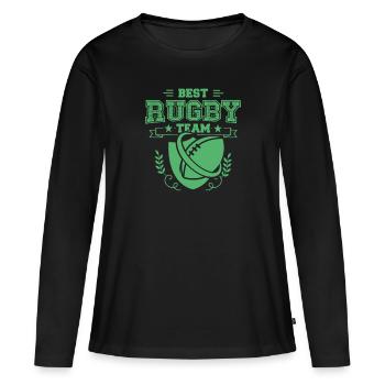 Rugby Rugby Rugby Rugby - T-shirt manches longues Premium bio Femme - noir - Devant - Julia (174cm)