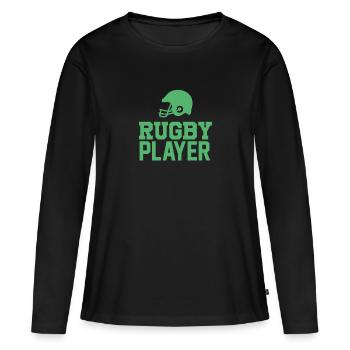 Rugby Rugby Rugby Rugby - T-shirt manches longues Premium bio Femme - noir - Devant - Julia (174cm)