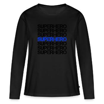 Super-héros super-héros - T-shirt manches longues Premium bio Femme - noir - Devant - Julia (174cm)