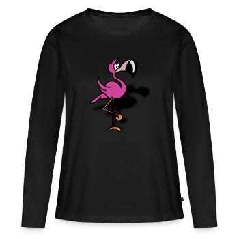 Flamingo Flamingo Flamingo - Women's Premium Organic Long Sleeve Shirt - black - Front - Julia (174cm)