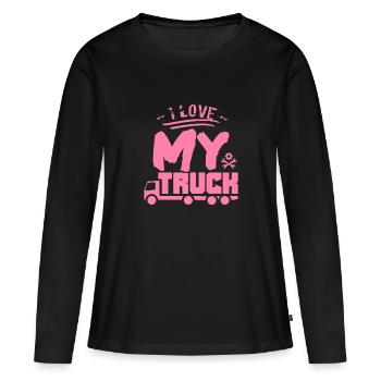 Truck Driver Truck Driver Truck Driver - Women's Premium Organic Long Sleeve Shirt - black - Front - Julia (174cm)