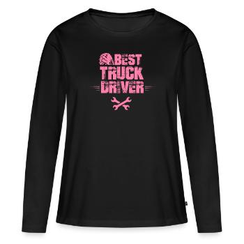 Camion chauffeur routier chauffeur de camion - T-shirt manches longues Premium bio Femme - noir - Devant - Julia (174cm)
