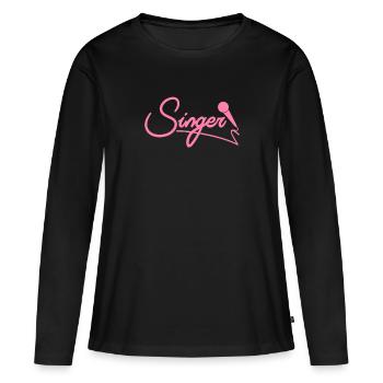 Chanteur Chanteuse Maman Chanter École de chant - T-shirt manches longues Premium bio Femme - noir - Devant - Julia (174cm)