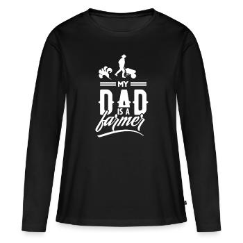 Bauer Bauer Bauer Bauer - Frauen Premium Bio Langarmshirt - Schwarz - Vorne - Julia (174cm)