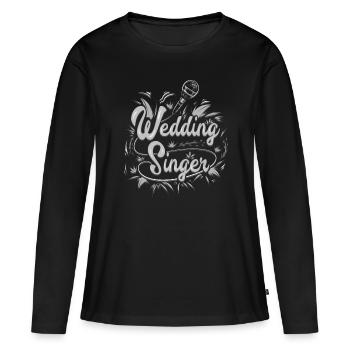 Chanteuse de mariage - T-shirt manches longues Premium bio Femme - noir - Devant - Julia (174cm)